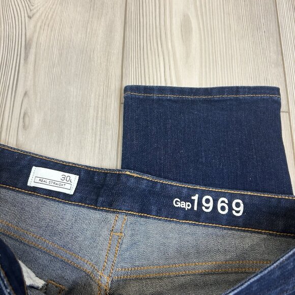 Women’s GAP 30T 30 Tall Real Straight Jeans Dark Wash 364618 - Picture 3 of 12